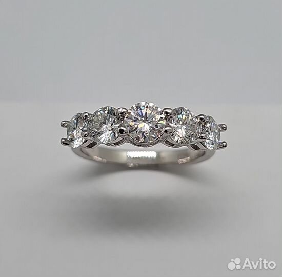 Кольцо дорожка с бриллиантами (муассанитами) 2,2ct