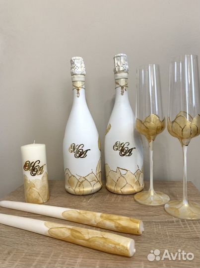 Набор свадебных бокалов,бутылок/свадебный набор