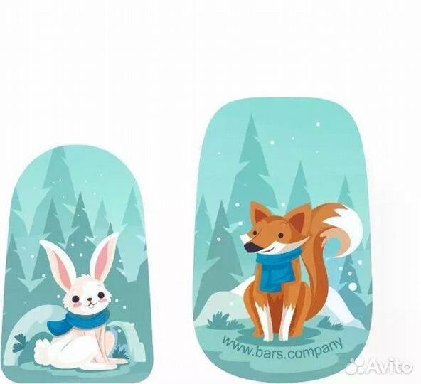 Снегокат для двоих с колесами, Лисенок Flash Новый