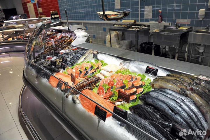 Рыбный магазин с постоянным потоком клиентов