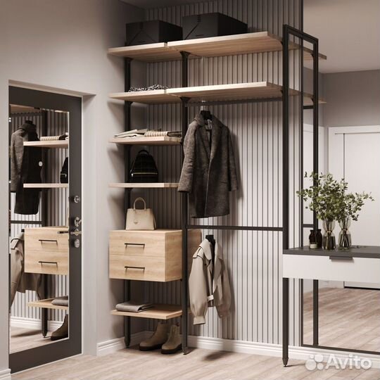 Прихожая в стиле лофт SMART Alum