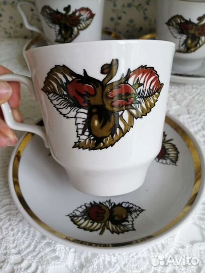 Чайный бокал Рига, фарфор RPR, винтаж