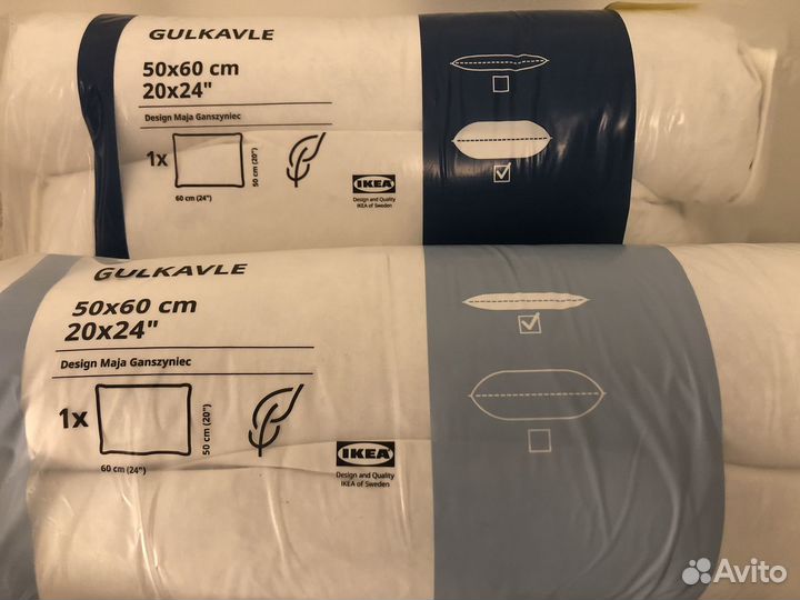 Подушки пуховые IKEA glukavle