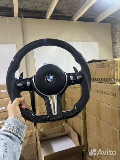 Руль F10 F30 F20 кованный карбон+ алькантара