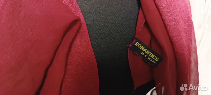 Шёлковые шарф платок цвет бургунди