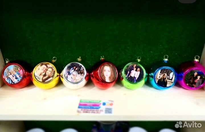 Елочный шар с вашим фото Новый год 2024