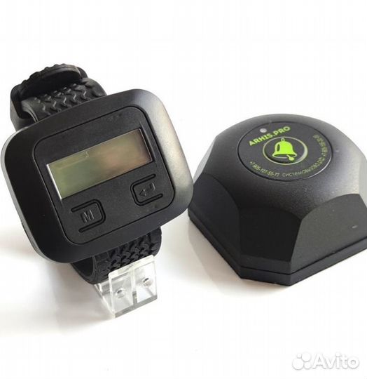 Бургер черный кнопка вызова официанта часы Эконом