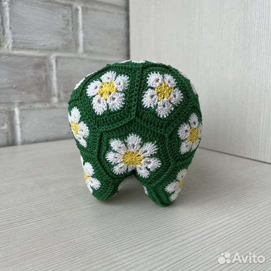 Игрушка вязаный бегемот ручная работа