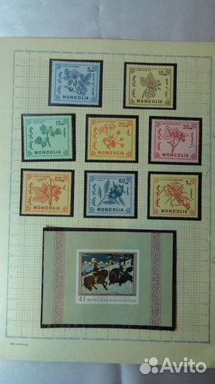 Листы с марками. Монголия. 32 марки.4 блока.6