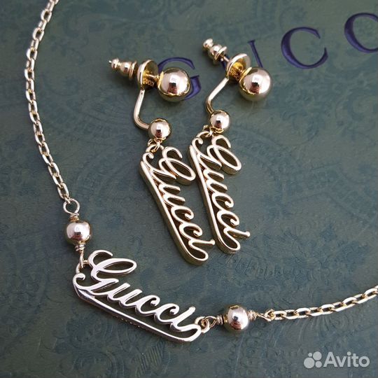 Серьги, колье Gucci