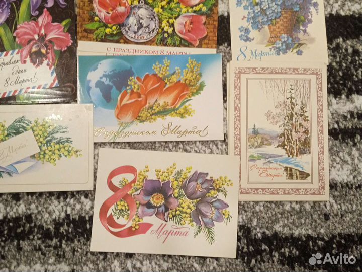 Чистые открытки СССР 8 марта праздники