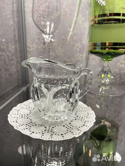 Хрустальный соусник и рыбка-икорница