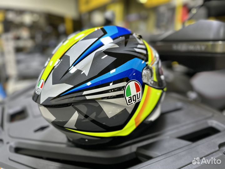 Шлем AGV K6 Joan Черный / Синий / Желтый Оригинал