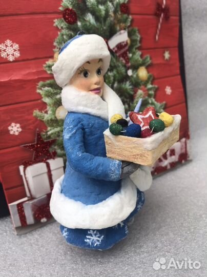 Ватная, елочная игрушка, ручной работы