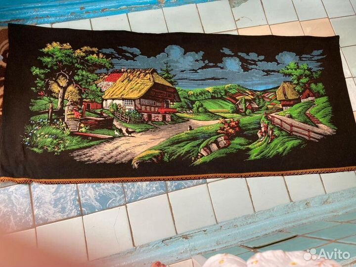 Ковер красками на войлоке,гдр,винтаж