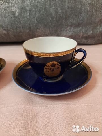 Чашка с блюдцем, кобальт лфз СССР