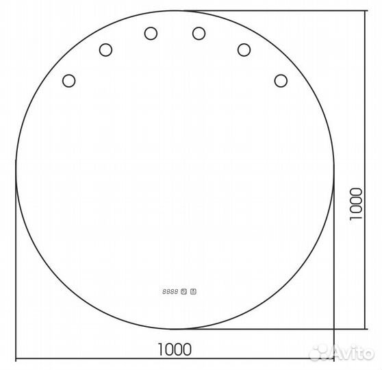 Гримерное зеркало azario Nicole d1000 c подсветко