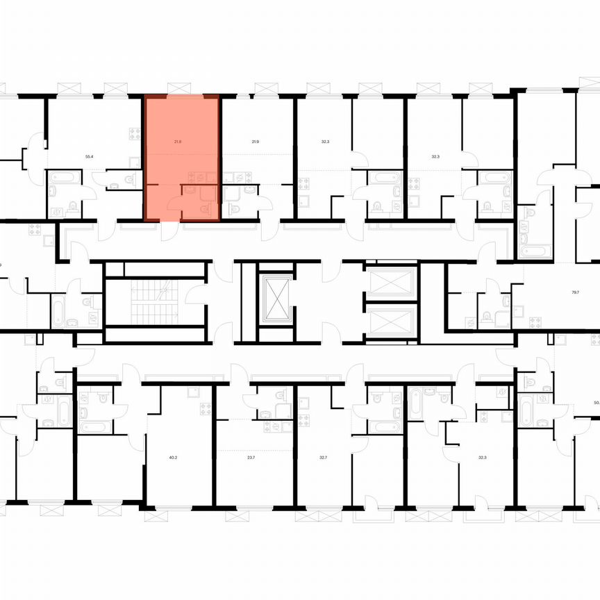 Квартира-студия, 21,9 м², 6/25 эт.