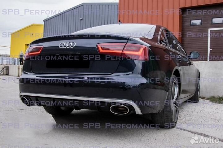 Audi A6 C7 дорестайлинг диффузор RS6 в сток бампер