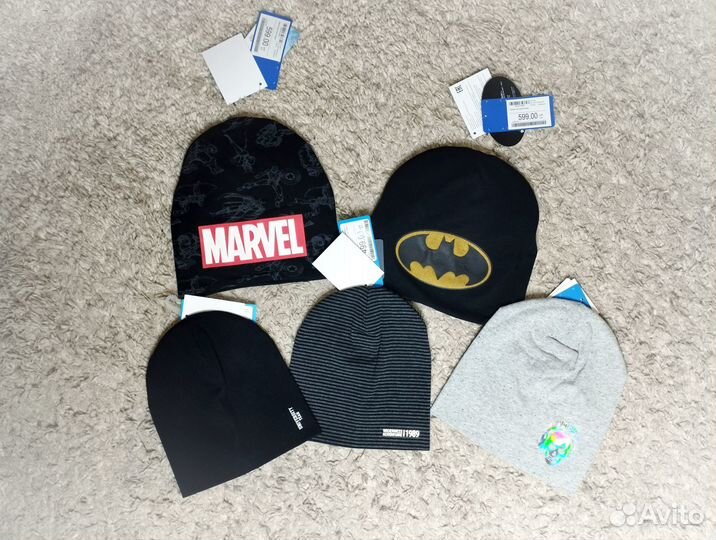 Шапки новые (хлопковые, двойные)
