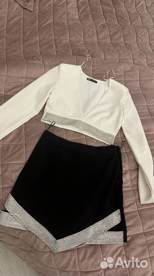 Топ и юбка zara xs новые