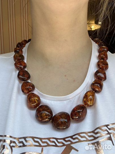 Бусы янтарные