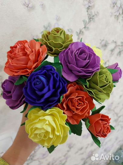 Букет цветов из фоамирана для интерьера