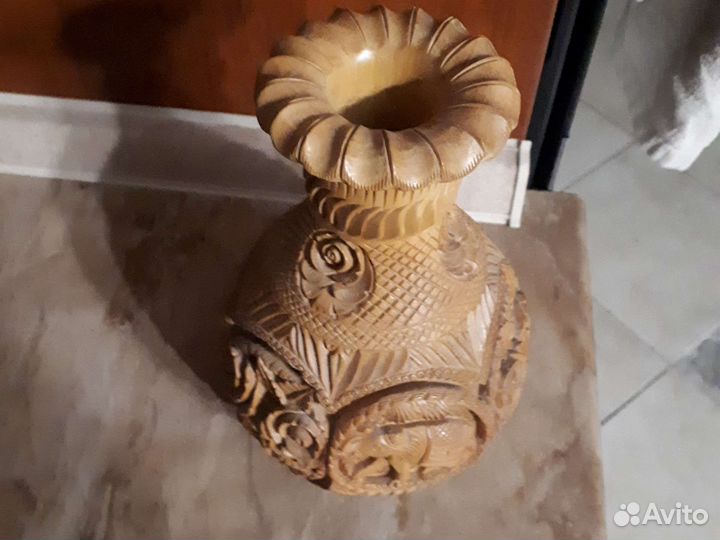 Ваза деревянная ручной работы Индия