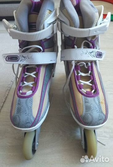 Коньки роликовые женские +защита