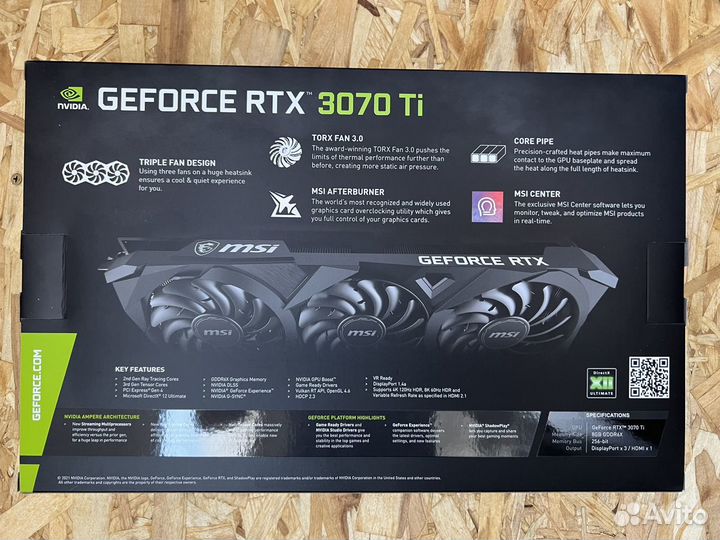 Видеокарта ventus 3x RTX geforce 3070Ti