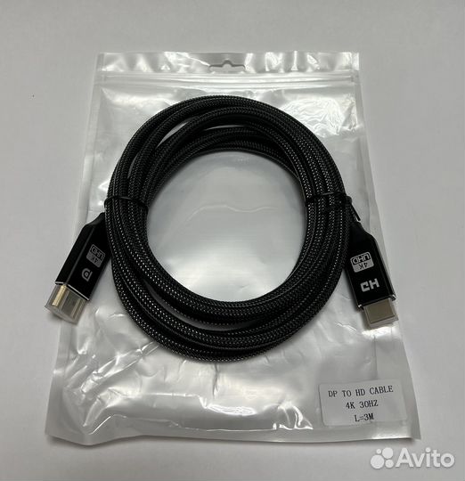 Кабель DisplayPort - hdmi 4k 3 метра
