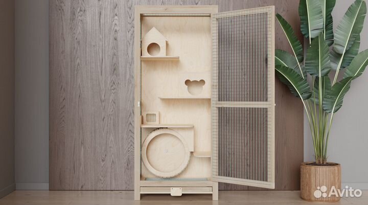 Клетка деревянная Витрина для грызунов шиншилл дег