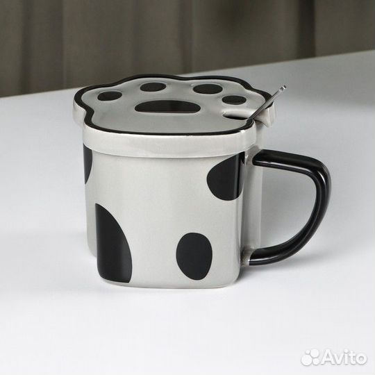 2 шт. Кружка керамическая 'Лапа тигра', 350 мл, цв