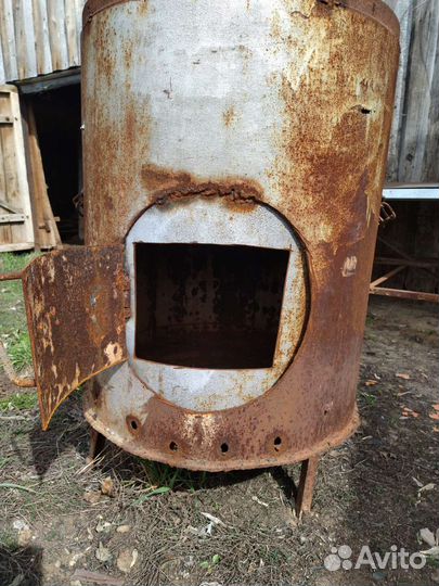 Печка буржуйка на дровах с казаном