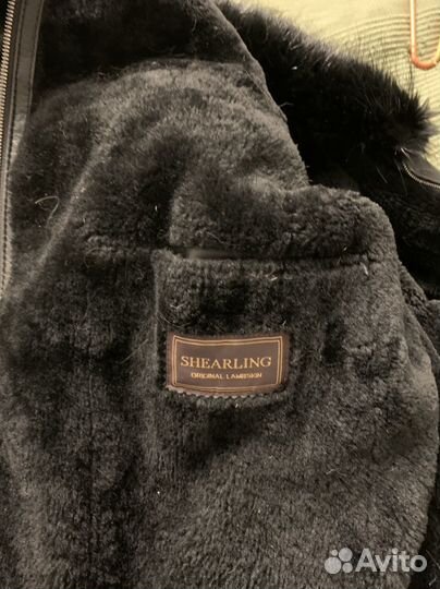 Hinter Кожаная куртка на овчине воротник бобер