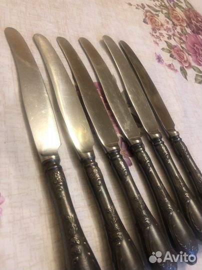Столовые приборы ножи из мельхиора (СССР)