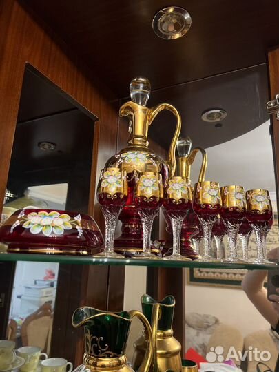 3 набора посуды из Богемного стекла