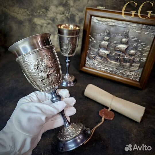 Кубки корабли Фрегат, в футляре