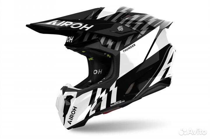 Черный Шлем Airoh Twist 3 Thunder Black White