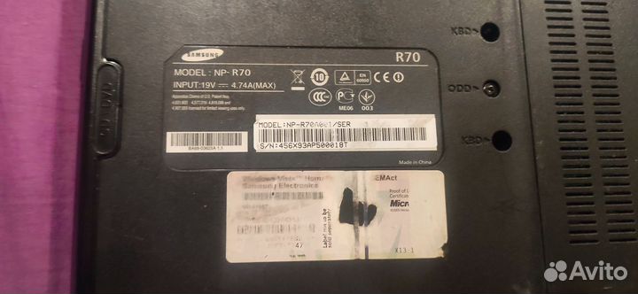 Ноутбук samsung r70