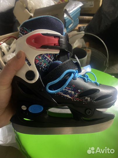 Коньки детские раздвижные размер 27-30
