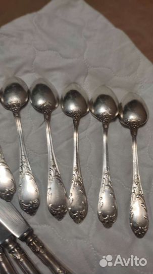 Мельхиоровый комплект столовых приборов Роял