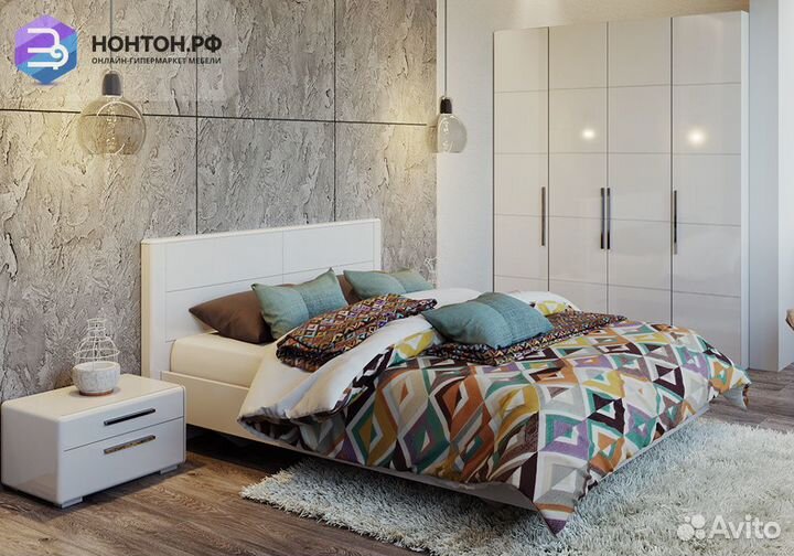 Спальный гарнитур Наоми №4 белый глянец