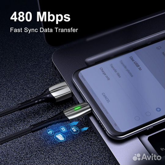 Кабели 2 метра 5А USB/Type C