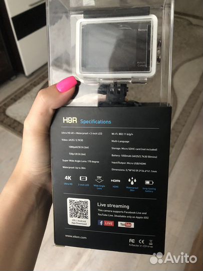 Экшн-камера Eken H9R 4K UHD, с Wi-Fi