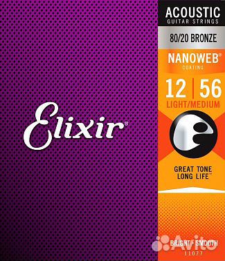 Струны для гитары Elixir 11077 NanoWeb Light-Mediu