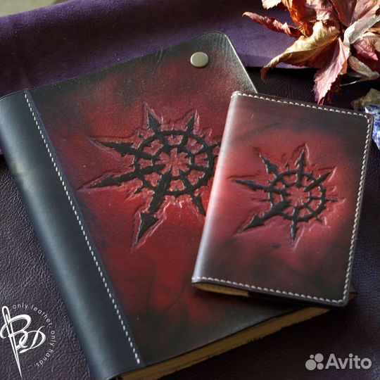 Кожаный блокнот и обложка с тиснением. Hand Made