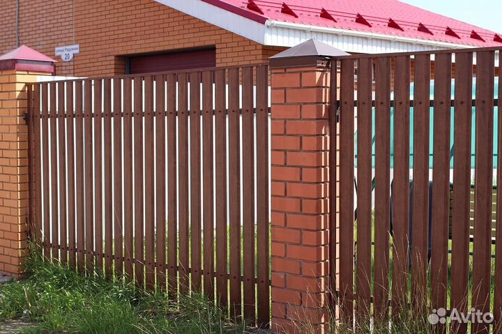 Штакетник Twin с прямым резом 0,45 Drap RAL 7016 антрацитово-серый, 1.00 м