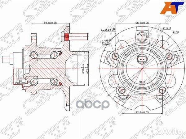 Ступичный узел задн. toyota ipsum/noah/voxy 2WD