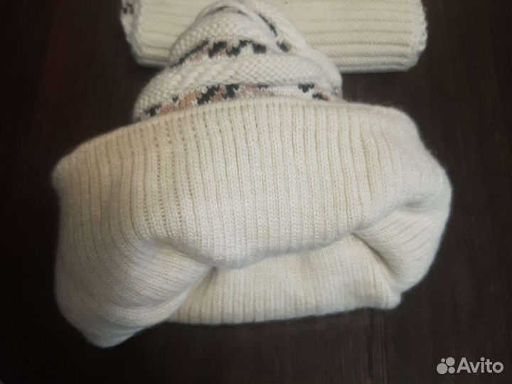 Комплект шапка и шарф женский шерсть